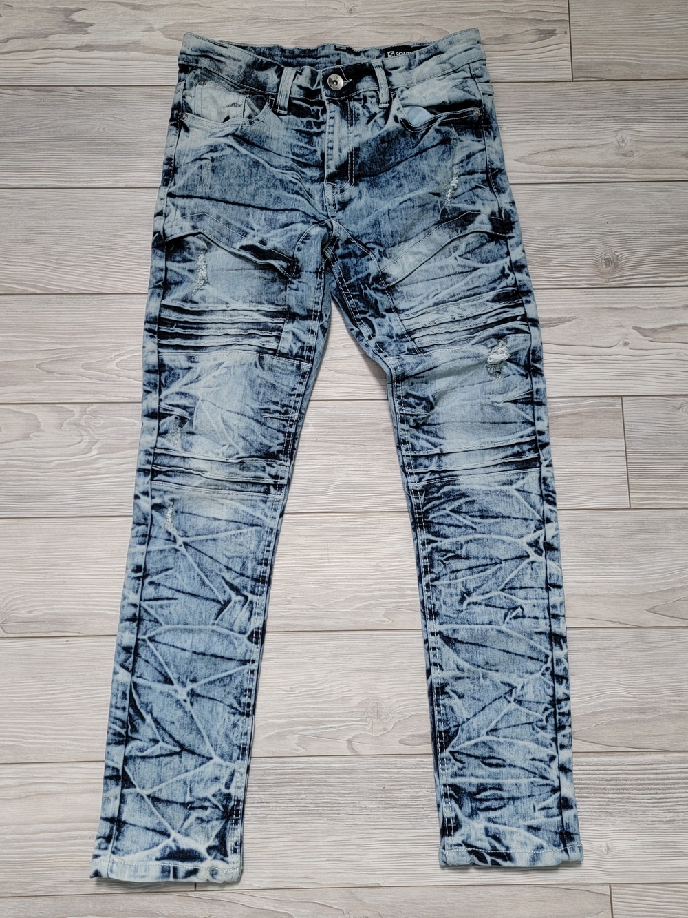 Southpole Acid Wash Moto Biker Jeans Boy's Size 16